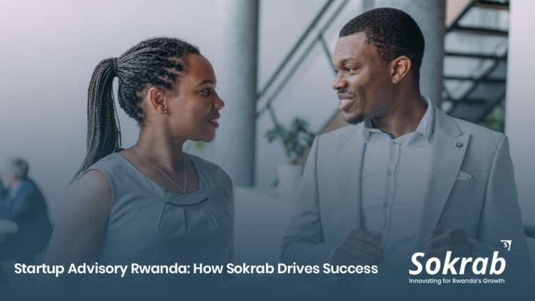 Startup planning session: "Entrepreneurs in Rwanda discussing strategies during a startup advisory session led by Sokrab.